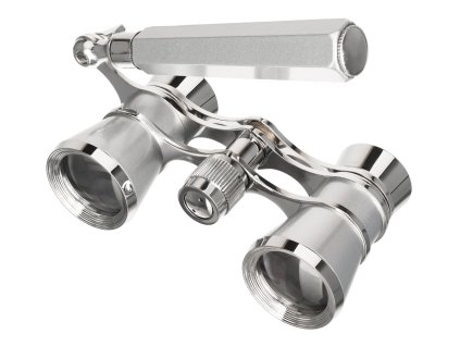 Divadelní kukátko Levenhuk Broadway 325E s lorňonem stříbrné