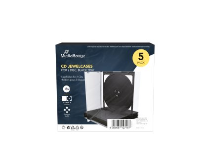 Obal na 2 CD 10,4mm černý - 5 ks