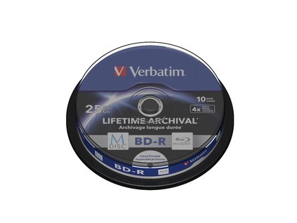 VERBATIM M-DISC BD-R SL 25GB, 4x, printable, spindle 10 ks