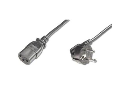 PremiumCord napájecí kabel 240V, délka 2m CEE7 pravoúhlý/IEC C13 černý