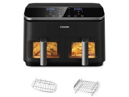 BAZAR Cosori Dual Basket horkovzdušná fritéza 8.5l + 5x špíz a rošt / poškozený obal