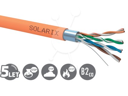 Instalační kabel Solarix CAT5E FTP LSOHFR B2ca-s1,d1,a1 500m/cívka SXKD-5E-FTP-LSOHFR-B2ca