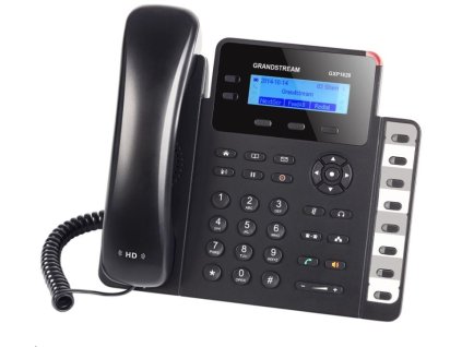 Telefon Grandstream GXP-1628 VoIP telefon - 2x SIP účet, HD audio, 3 prog.tl.+8 předvoleb, switch 2xLAN 1000Mbps, PoE