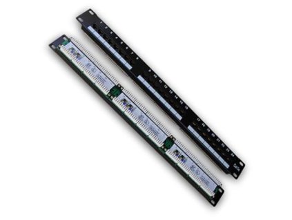 DATACOM Patch panel 19" UTP 24 port CAT5E LSA 1U BK (3x8p)