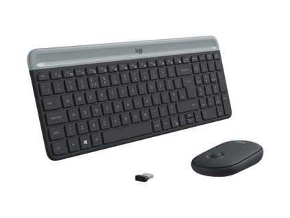 Logitech klávesnice s myší Wireless Combo Slim MK470 CZ/SK - šedá