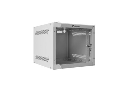 LANBERG RACKOVÁ SKŘÍŇ 10" NÁSTĚNNÁ 4U/280X310 (v rozloženém stavu) S PROSKLENÝMI DVEŘMI ŠEDÁ