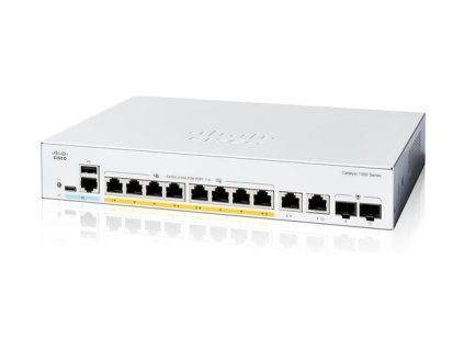 Cisco Catalyst switch C1300-8P-E-2G (8xGbE,2xGbE/SFP combo,8xPoE+,60W,fanless) - REFRESH