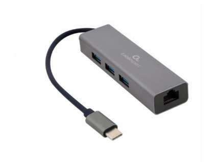 Gembird Gigabitový síťový adaptér USB-C s 3portovým rozbočovačem USB 3.1