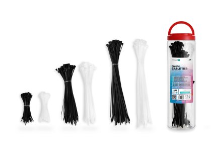 CONNECT IT ZipTie Stahovací pásky na kabely 600ks ČERNÁ/BÍLA