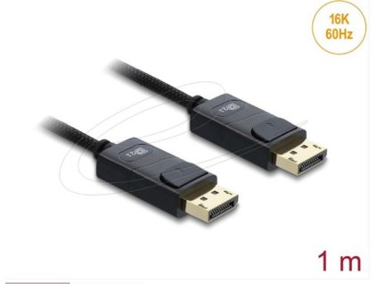 Delock Koaxiální kabel DisplayPort 16K 60 Hz 80 Gbps s pleteným opláštěním 1 m