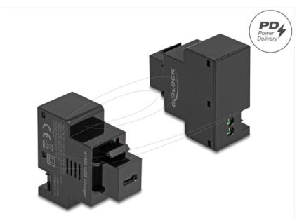 Delock Modul Keystone s nabíjecím portem USB Type-C™, PD 20 W, černá