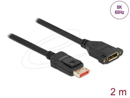 Delock DisplayPort prodlužovací kabel montážní panel 8K 60 Hz 2 m