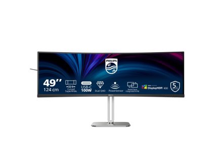 Philips LCD 49B2U5900C 48,8" zakřivený VA 4K/5120x1440@75Hz/4ms/450cd/2xHDMI/DP/3xUSB/USB-C dock/RJ45/Repro/HAS/VESA