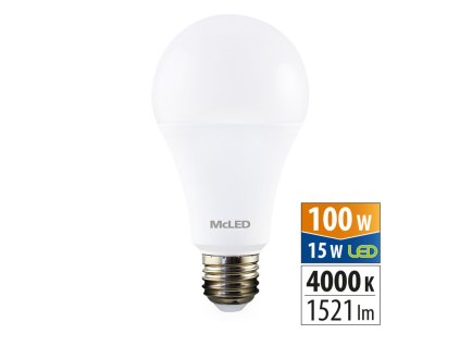 MCLED Žárovka LED 15W-100 E27 1521lm 4000K úhel 200°