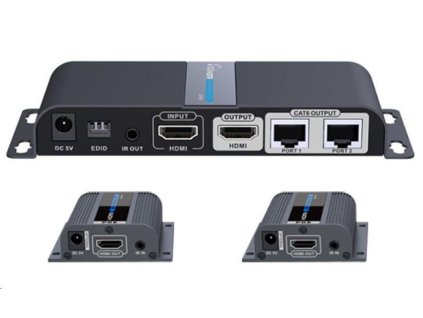 PREMIUMCORD HDMI 1-2 splitter+extender po CAT6/6a/7, FULL HD, 3D