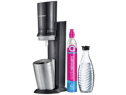 SodaStream Crystal 3.0 výrobník sody, 0,6l skleněná karafa, bombička s CO2, černý