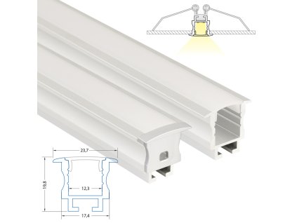 Profil AL 24/20mm AC matný 2m komplet