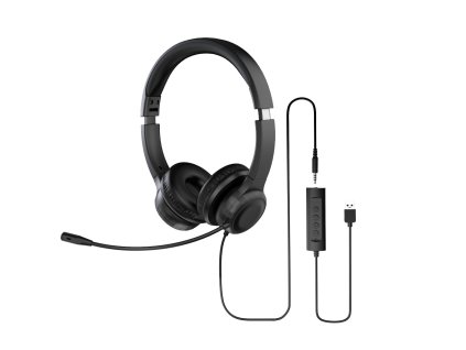 Acer Office Headset AHW154/Stereo/Jack/Drát/Černá