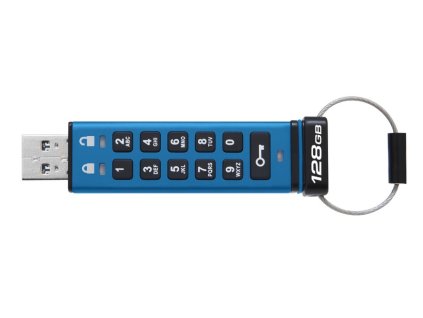 Kingston IronKey Keypad 200/128GB/USB 3.2/USB-A/Modrá