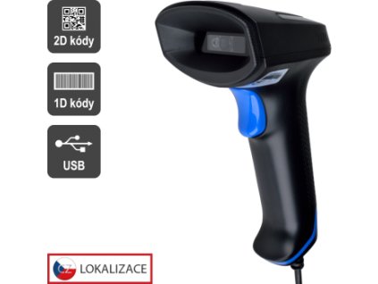 CCD 2D čtečka Virtuos HT-851A, USB (klávesnice/RS-232 emulace), bez stojánku, černá