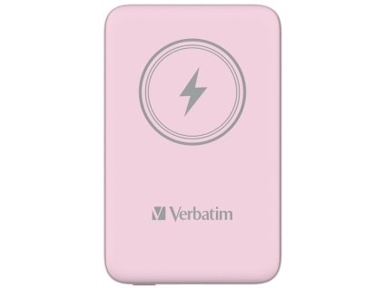 VERBATIM Powerbanka Charge 'n' Go, Magnetická, 10000 mAh, USB-C, Růžová