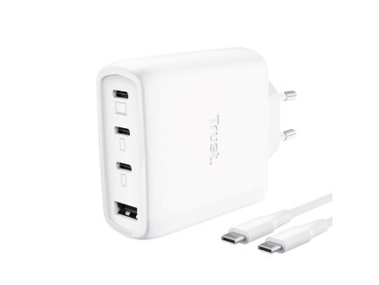TRUST GaN Nabíječka MAXO 65W, 3xUSB-C,1xUSB-A, bílá