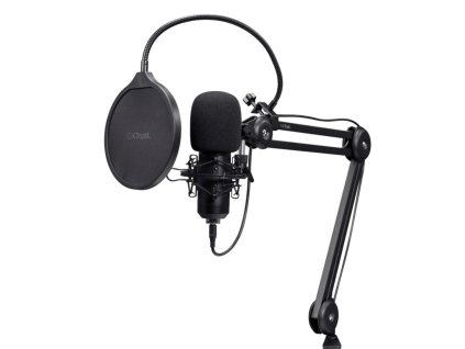 TRUST mikrofon GXT270 Emita II s nastavitelným ramenem, USB-C, černá