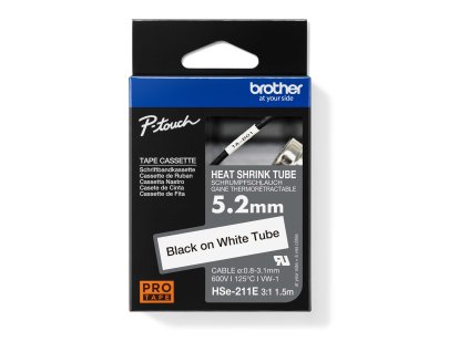 HSE-211E - černý tisk na bílé, šířka 5,2 mm
