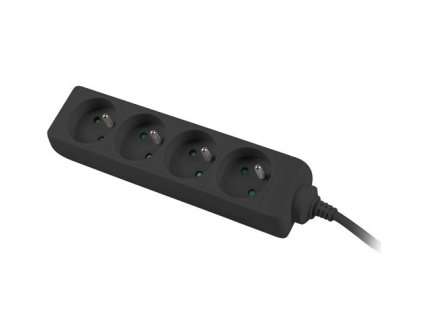 Kabel PremiumCord prodlužovací přívod 230V 3m 4 zásuvky, černý
