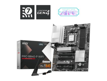 MSI PRO B840-P WIFI, AM5, AMD B840, 4x DDR5, ATX