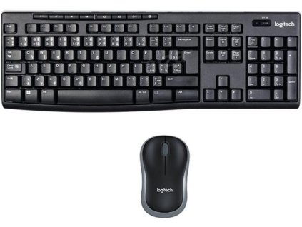 Logitech klávesnice s myší Wireless Combo MK270, DE, černá