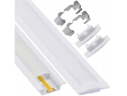 LED hliníkový profil zapuštěný 1m bílý - sada