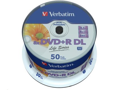 VERBATIM DVD+R Double Layer 8.5GB 8X 50 Pack Spindle