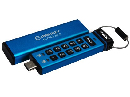 Kingston Ironkey Keypad 200C/32GB/USB 3.0/USB-C/Modrá