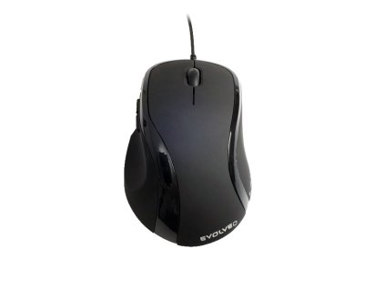 EVOLVEO ML-507B/Ergonomická/Laserová/Pro praváky/1 600 DPI/Drátová USB/Černá