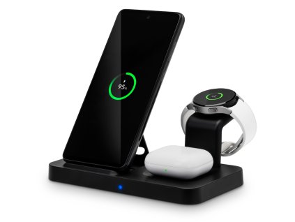 CONNECT IT MultiCharge 3v1 bezdrátová Qi nabíječka pro SAMSUNG, ČERNÁ