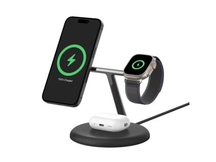 Belkin BOOST CHARGE PRO Qi2, 15W 3v1 magnetický stojan, černý