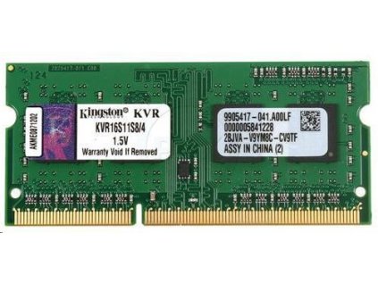 KINGSTON SODIMM DDR3 4GB 1600MT/s CL11 Non-ECC 1Rx8 VALUE RAM