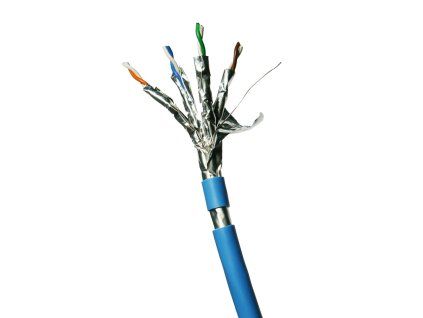 DATACOM F/FTP drát CAT6A Eca LSOH  100m, modrý
