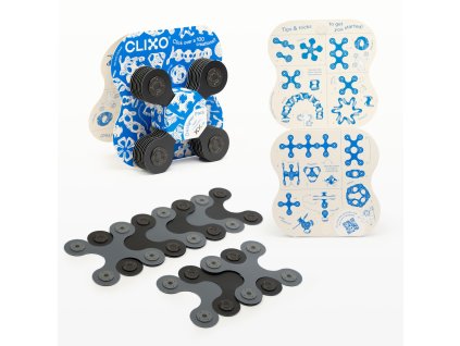 Stavebnice CLIXO Designer Black & Grey - magnetická, 9 kusů