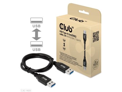 Club3D Kabel USB 3.2 Gen2 Typ-A, 3A M/M, 50 cm