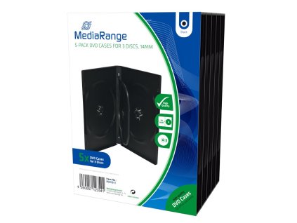 Obal na 3 DVD 14mm černý - 5 ks