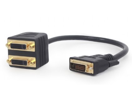 GEMBIRD A-DVI-2DVI-01 Adaptér/rozdvojka DVI-D samec na 2× DVI-D samice – 0,3 m, černý