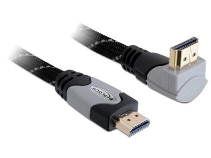 Delock Kabel High Speed HDMI with Ethernet – HDMI A samec > HDMI A samec pravoúhlý 4K 1 m