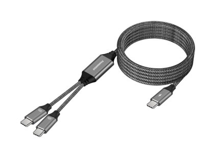 PREMIUMCORD Nabíjecí kabel USB-C, 2xUSB-C na USB-C, 100W, 1m, černá