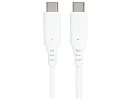 PremiumCord silikonový USB-C 60W, bílý, 1.5m