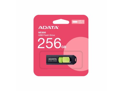 ADATA Flash Disk 256GB UC300, USB-C 3.2, černo-zelená