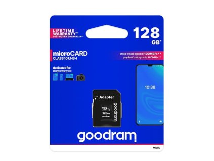 GOODRAM MicroSDXC karta 128GB M1AA, UHS-I Class 10, U1 + adaptér