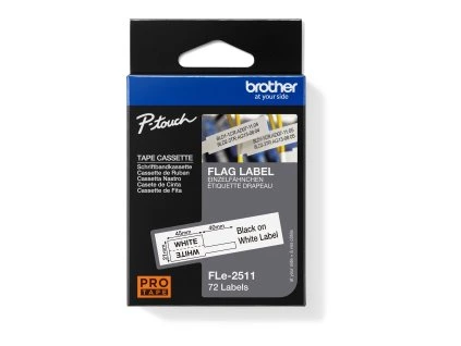 FLe-2511, předřezané štítky - černá na bílé, šířka 21 mm