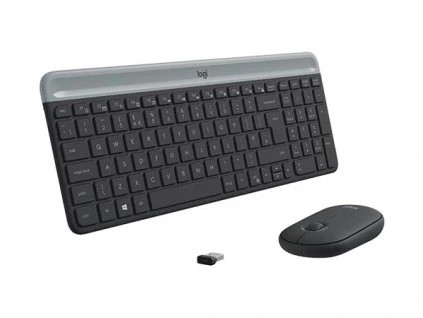 Logitech klávesnice s myší Wireless Combo Slim MK470 US - grafit